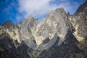 Scenic view of the High Tatras peaks on a sunny day