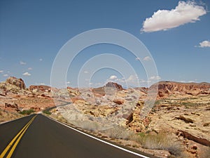 Scenic View on Highway near Red Rock Canyon, Nevada