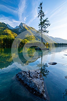 Scenic view on Hintersee in Berchtesgaden, Bavaria in Germany