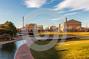 Scenic view of Historic Arkansas Riverwalk in Pueblo