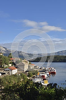 Scenic View of Historic Croatian Island Town