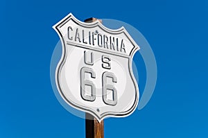 Scenic view of historic Route 66 sign