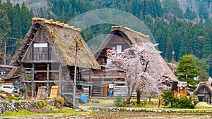 Scenic view of historic villages of Shirakawa-go and Gokayama in Japan