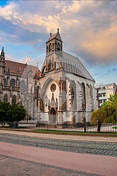 Scenic view of historical St. Michael chapel in center of Kosice, Slovakia
