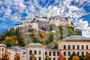 Scenic view of the Hohensalzburg fortress, Salzburg, Austria