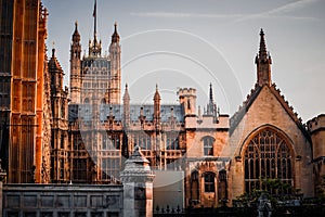 Scenic view of the Houses of Parliament in London, England