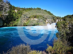 Scenic view of Huka Falls, New Zealand, Waikato River
