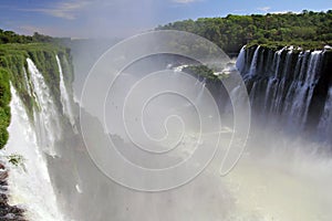 Scenic view of the iguazu falls in Argentina and Brazil / landscape