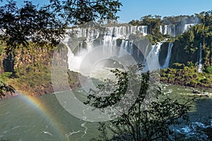 Scenic view of Iguazu Falls as seen from the Argentinian side