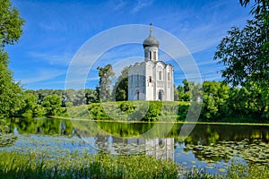 Scenic view of the Intercession Church in Bogolyubovo village