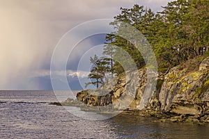 Scenic view of Jack Point and Biggs Park in Nanaimo, British Col