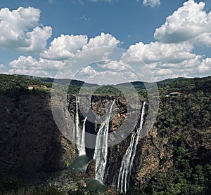 Scenic view of Jog Falls Waterfall on the Sharavati river in Karnataka, India