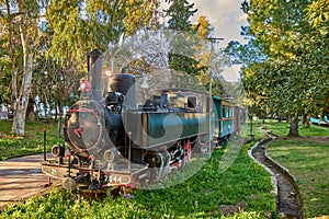 Scenic view from Kalamata Municipal Railway Park in Kalamata city, Messenia, Greece