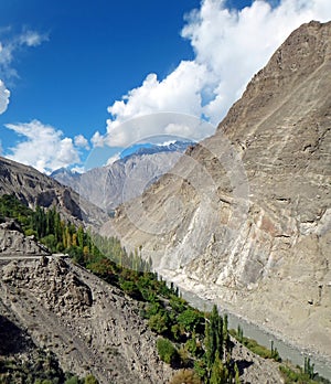 Scenic View of Karakoram Highway in Summer