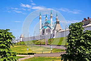 Scenic view of Kazan Kremlin in summer, Tatarstan, Russia