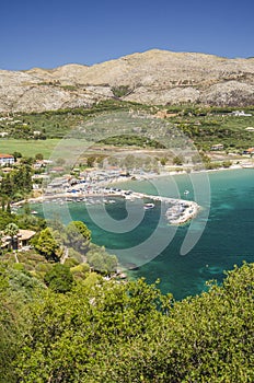 Scenic view on Keri sandy beach on south west coast of Zakynthos island, Greece