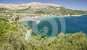 Scenic view on Keri sandy beach on south west coast of Zakynthos island, Greece