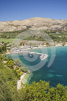 Scenic view on Keri sandy beach on south west coast of Zakynthos island, Greece