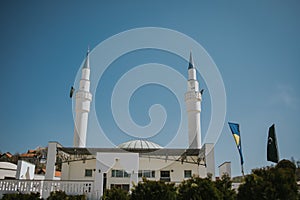 Scenic view of King Abdullah Bih Abdulah Aziz Ali Saud Mosque in Tuzla, Bosnia and Herzegovina