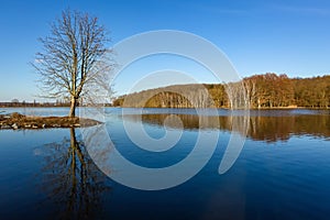 Scenic view of a lake with calm water