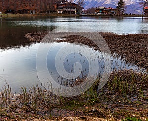 Scenic view of lake Cerretano
