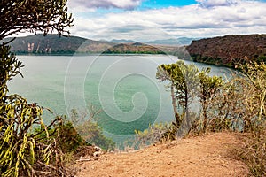 Scenic view of Lake Chala in Kenya/Tanzania border photo