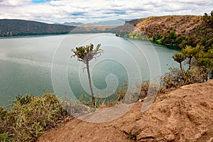 Scenic view of Lake Chala in Kenya/Tanzania border photo