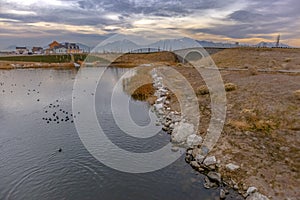 Scenic view by the lake in Daybreak Utah