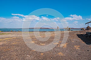 Scenic view of Lake Turkana in Loiyangalani District in Turkana County, Kenya