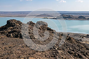 Scenic view of Lake Turkana in Loiyangalani District in Turkana County, Kenya