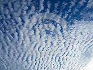 Scenic view landscape of billow clouds and blue sky
