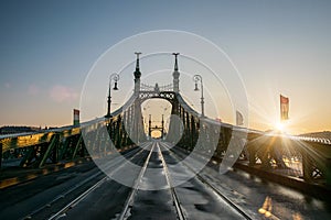 Scenic view of Liberty Bridge at Budapest