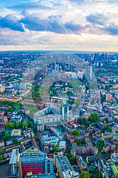 Scenic view London skyline on sunset United Kingdom