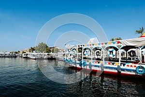 Scenic View of Luxor Port from a Small Boat Egypt Summer Travel