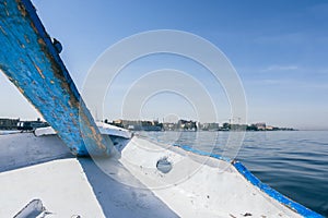 Scenic View of Luxor Port from a Small Boat Egypt Summer Travel