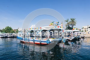 Scenic View of Luxor Port from a Small Boat Egypt Summer Travel