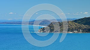 Scenic view of Mahia Bay from Mokotahi Lookout at Mahia in New Zealand