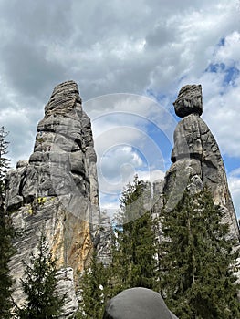 Scenic view of majestic Adrspach Rocks in Broumovsko Protected Landscape Area, Czech Republic
