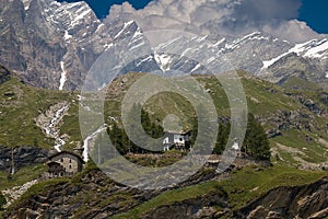 Scenic view on Matterhorn peak - Monte Cervino from Breuil-Cervinia