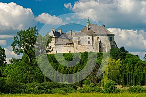 Scenic view of medieval Olesko Castle, Ukraine. It is a popular travel destination in Ukraine