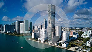 Scenic view of the Miami Edgewater skyline in Miami, Florida