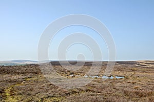 Scenic view of the midgley moor and surrounding countryside in calderdale west yorkshire