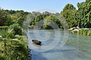 Scenic view of the Mincio river at Borghetto sul Mincio