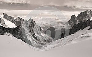 Scenic view of the Mont Blanc glacier