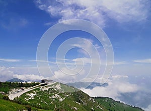 Scenic view of the Monte Grappa mountain in Veneto, Italy