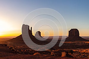 Scenic view of Monument Valley in Navajo Nation Lands