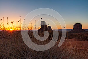 Scenic view of Monument Valley in Navajo Nation Lands