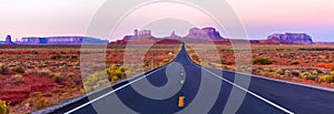 Scenic view of Monument Valley in Utah at twilight, USA