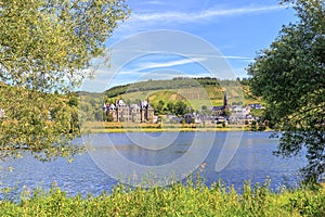 Scenic view on the Mosel village Lieser in Rhineland-Palatinate