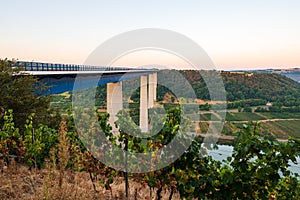 Scenic view of the Moseltal bridge near Koblenz Germany during sunrise